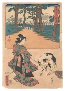広重初代 豊国三代「双筆五十三次　藤沢」