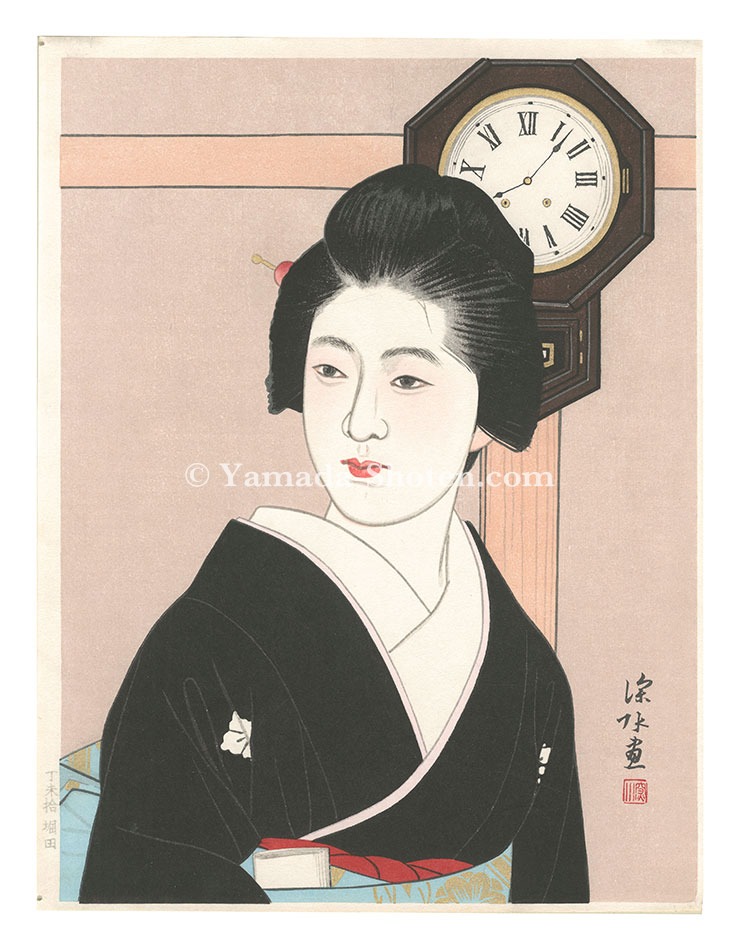 Ito Shinsui “Clock and the beauty（Ⅱ）”