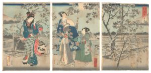 広重二代 国周「東都隅田川夜桜」