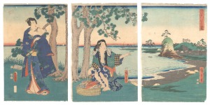 Fashionable Genji / Salt Kilns at Suma / Hiroshige I and Toyokuni III