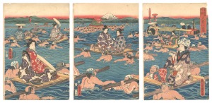 Collection of Rivers on the Tokaido Road / The O'i River / Kunihisa