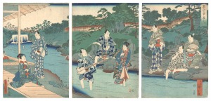 <strong>Toyokuni III and Hiroshige II</strong><br>The Otonashi River at Oji