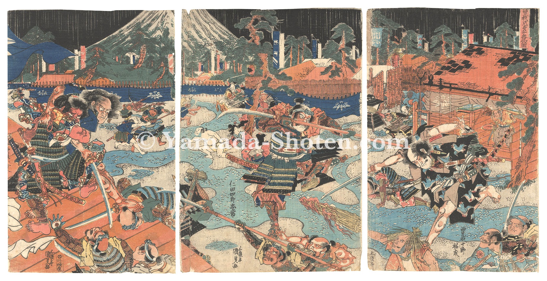 Kunisada I “The Soga Brothers Kill Ten Warriors”
