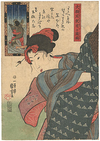 大願成就有ケ瀧縞　金太郎と鯉 ／ 国芳