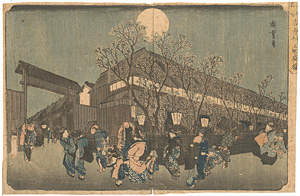 東都名所　吉原仲之町夜桜 ／ 広重初代