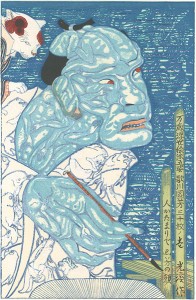 弦屋光溪「〈万歳浮世絵派五姿〉の内　歌川国芳　～人かたまりで国芳の顔～」